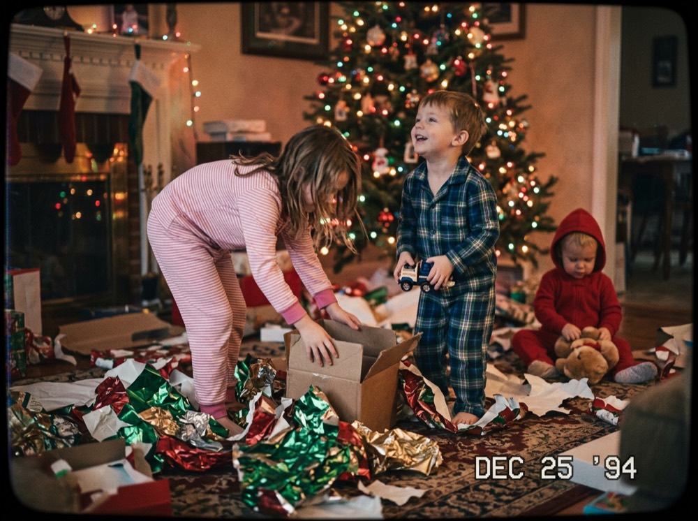 Children on Christmas morning